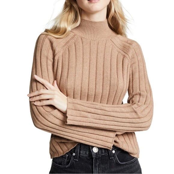 Topshop Sweaters - TOPSHOP Camel Ribbed Turtleneck Sweater – Size 6 (S/M)